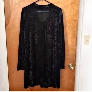 Black crushed velvet dress